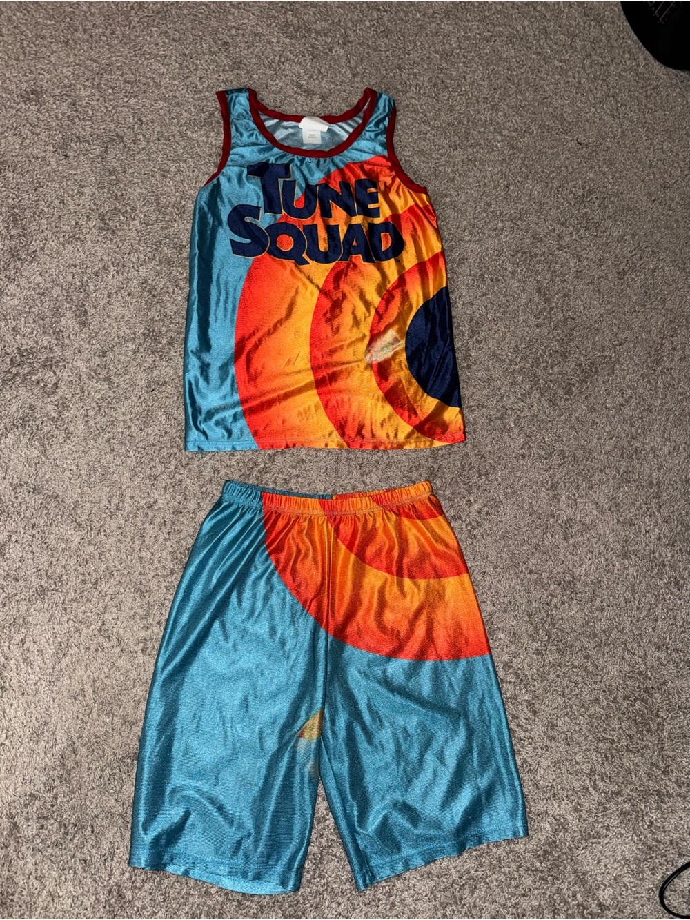 Tune Squad Blue & Orange Basketball Jersey Set - Adult S